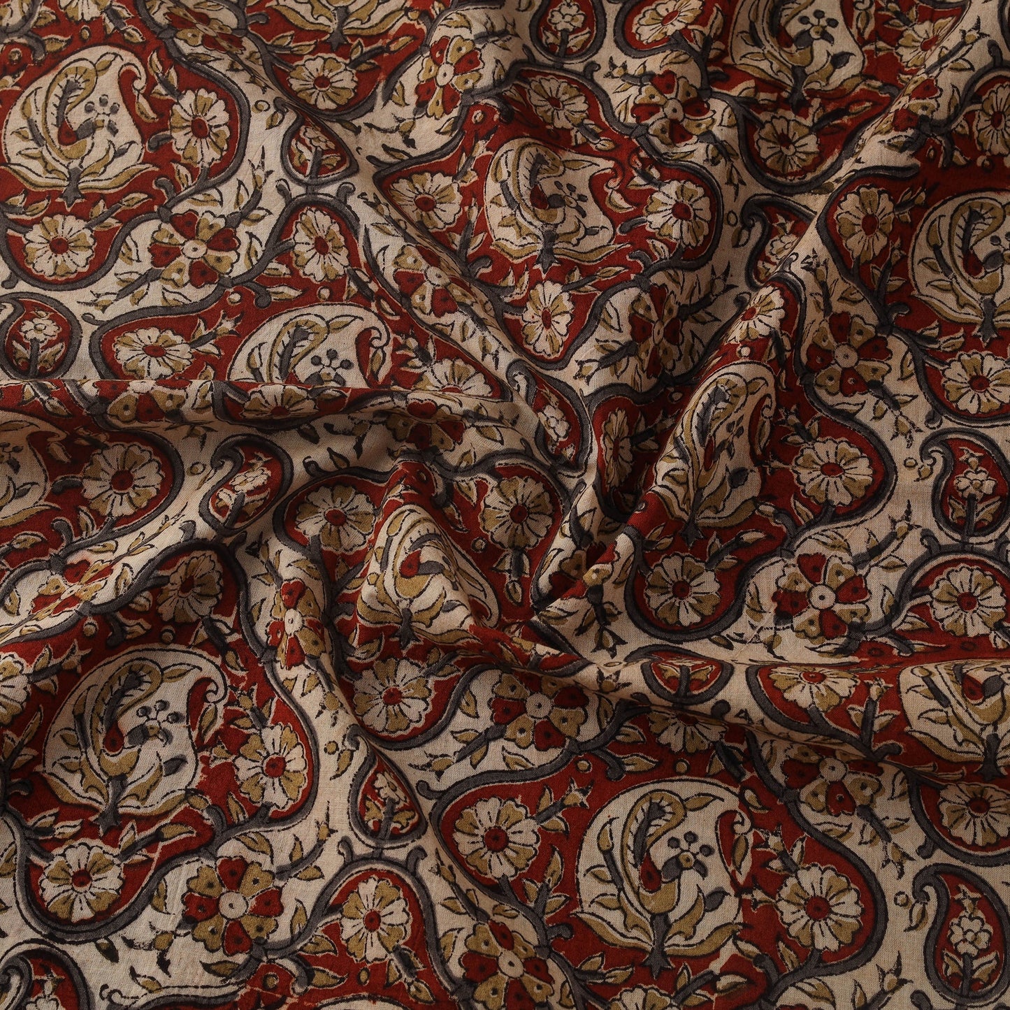 Natural dyed hand block print cotton pedana kalamkari