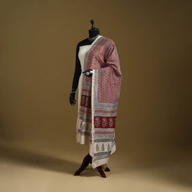 Red - natural dyed hand chanderi silk bagh dupatta 01