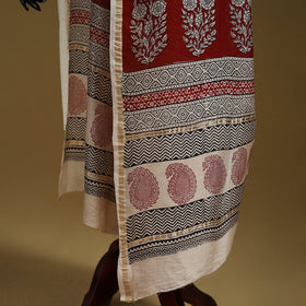 Red - natural dyed hand chanderi silk bagh dupatta 02