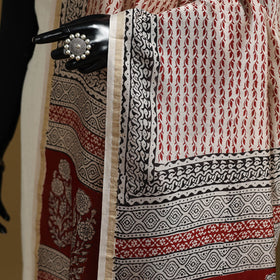 Red - natural dyed hand chanderi silk bagh dupatta 02