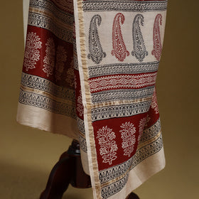 Red - natural dyed hand chanderi silk bagh dupatta 13