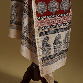 Red - natural dyed hand chanderi silk bagh dupatta 16