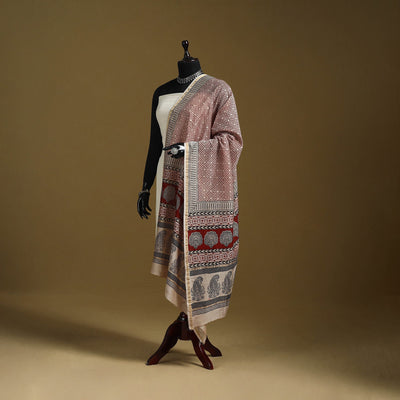 Red - natural dyed hand chanderi silk bagh dupatta 16