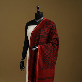 Red - natural dyed hand chanderi silk bagh dupatta 17