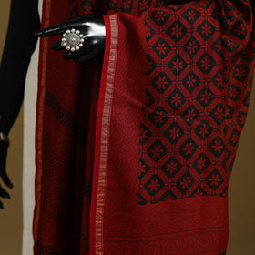 Red - natural dyed hand chanderi silk bagh dupatta 17