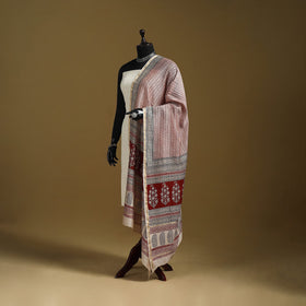 Red - natural dyed hand chanderi silk bagh dupatta 24