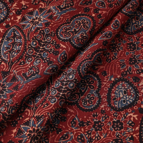  Red Block Print Cotton Ajrakh Fabric