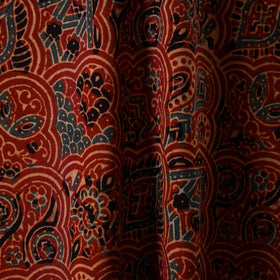 Red - natural dyed hand cotton fabric 07 - handcrafted