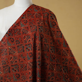 Red - natural dyed hand cotton fabric 07 - handcrafted