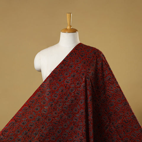 Red - natural dyed hand cotton fabric 10 - handcrafted