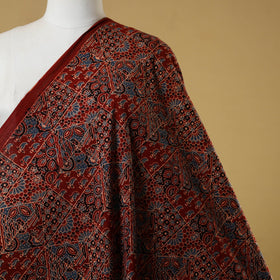 Red - natural dyed hand cotton fabric 19 - handcrafted