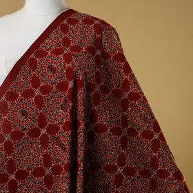 Red - natural dyed hand cotton fabric 22 - handcrafted