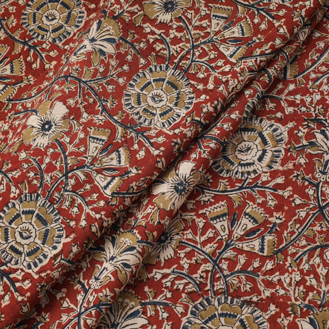 Natural dyed hand cotton pedana kalamkari fabric 07