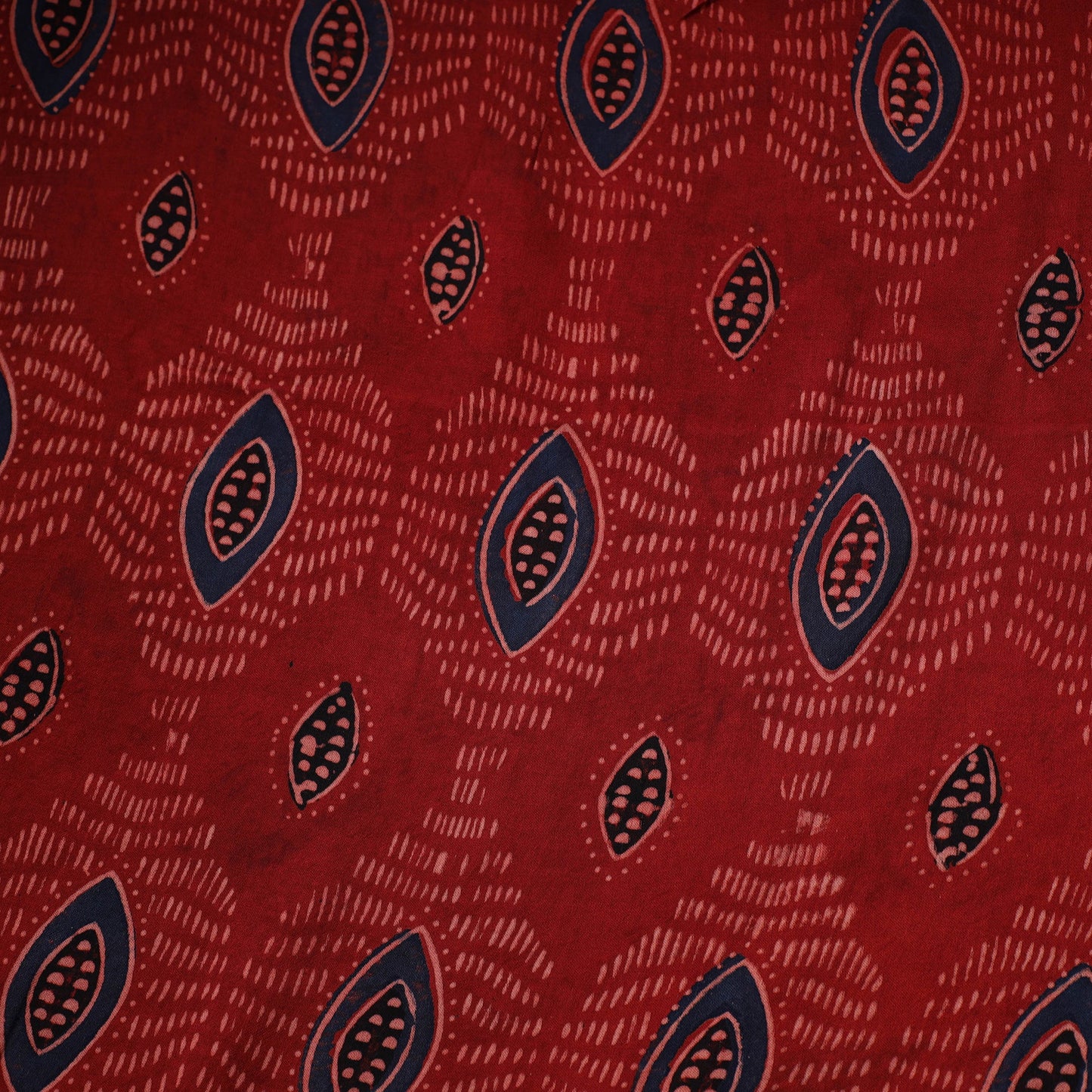 Red - natural dyed hand modal silk fabric 23 - handcrafted