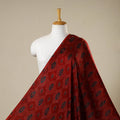 Red - natural dyed hand modal silk fabric 23 - handcrafted