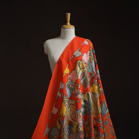 Natural dyed handloom chanderi silk handpainted