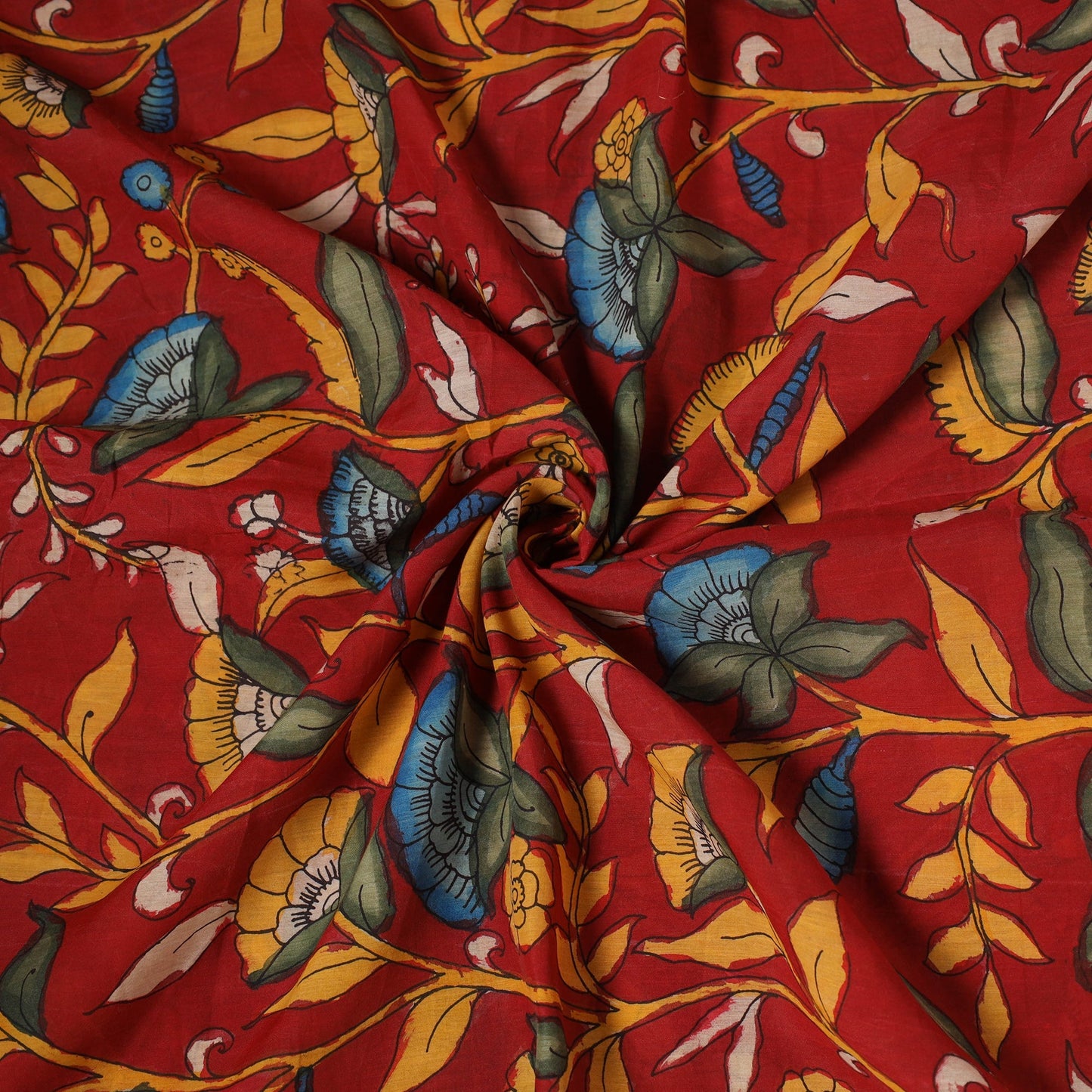 Natural dyed handloom chanderi silk handpainted