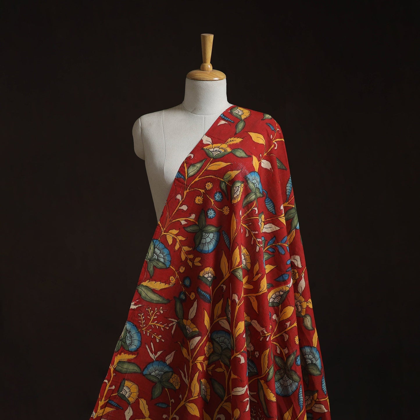 Natural dyed handloom chanderi silk handpainted
