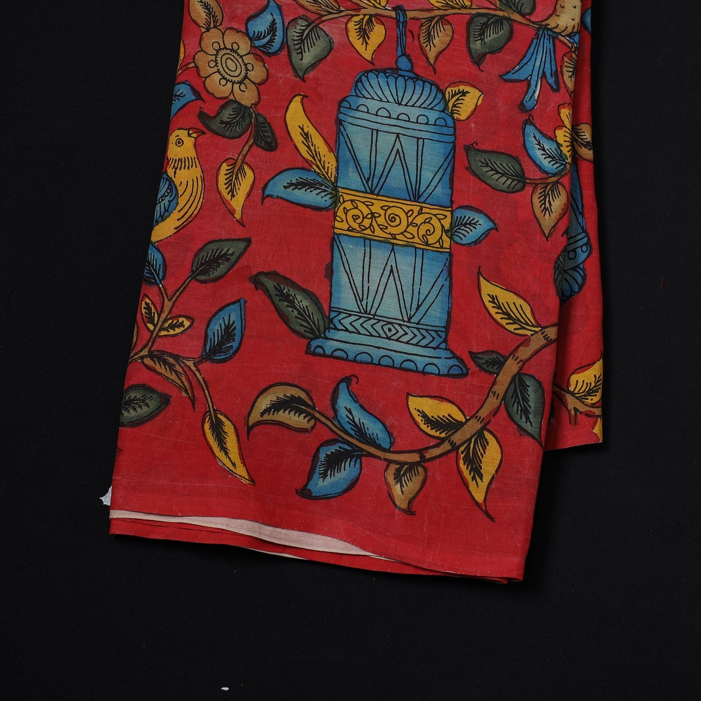 Natural dyed handloom chanderi silk handpainted