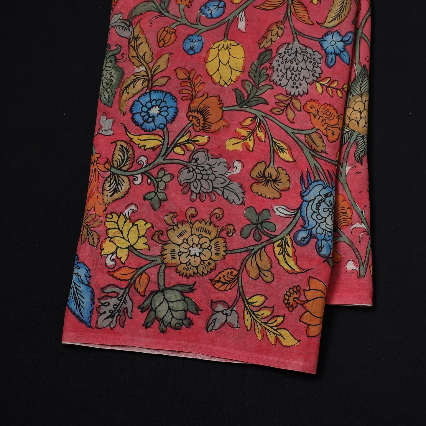 Natural dyed handloom chanderi silk handpainted