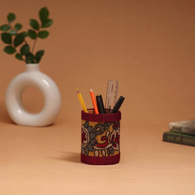 Natural dyed handpainted kalamkari pen stand 03