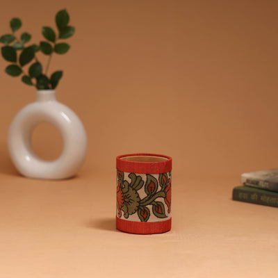 Natural dyed handpainted kalamkari pen stand 04
