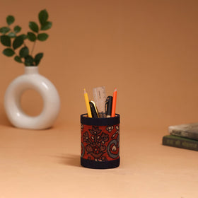 Natural dyed handpainted kalamkari pen stand 06