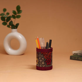 Natural dyed handpainted kalamkari pen stand 10