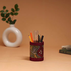 Natural dyed handpainted kalamkari pen stand 11