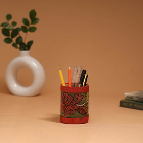 Natural dyed handpainted kalamkari pen stand 14