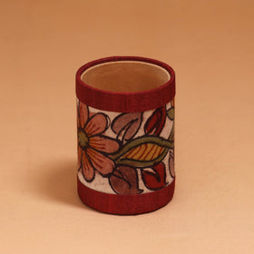 Natural dyed handpainted kalamkari pen stand 19