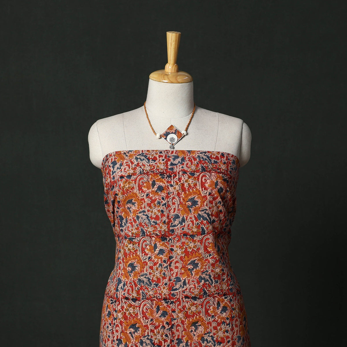 Natural dyed kalamkari hand block print cotton 2pc