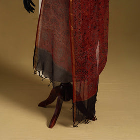 Red - natural dyed kota doria cotton dupatta 14