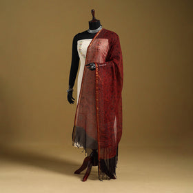 Red - natural dyed kota doria cotton dupatta 14