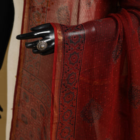 Red - natural dyed kota doria cotton dupatta 15