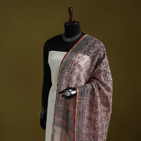 Natural dyed kota doria cotton hand block bagh print