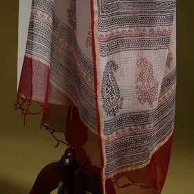 Natural dyed kota doria cotton hand block bagh print