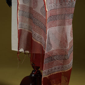 Natural dyed kota doria cotton hand block bagh print