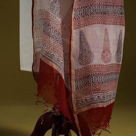 Natural dyed kota doria cotton hand block bagh print