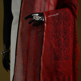 Natural dyed kota doria cotton hand block bagh print