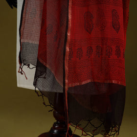 Natural dyed kota doria cotton hand block bagh print