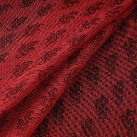 Natural dyed kota doria cotton hand bagh fabric 16