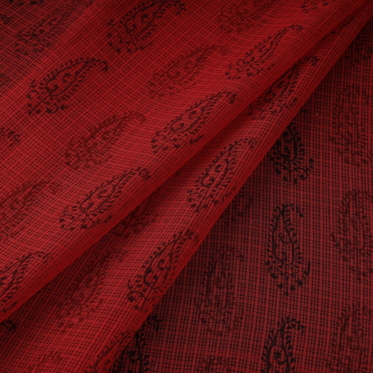 Natural dyed kota doria cotton hand bagh fabric 19