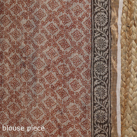 Natural dyed kota doria cotton hand block bagh print saree