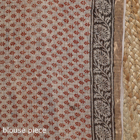 Natural dyed kota doria cotton hand block bagh print saree