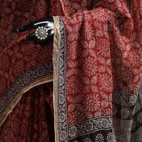 Natural dyed kota doria cotton hand block bagh print saree