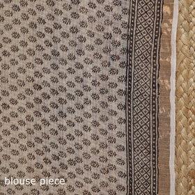 Natural dyed kota doria cotton hand block bagh print saree