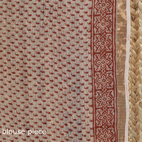 Natural dyed kota doria cotton hand block bagh print saree