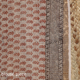 Natural dyed kota doria cotton hand block bagh print saree