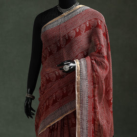 Natural dyed kota doria cotton hand block bagh print saree